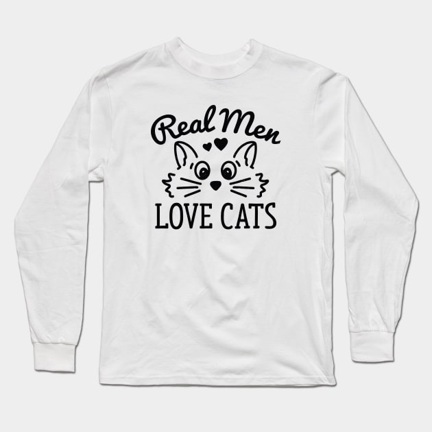 Real Men Love Cats Long Sleeve T-Shirt by LuckyFoxDesigns